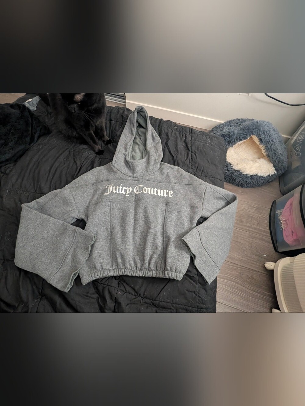 Never Worn Grey Juicy Couture Cropped Hoodie Perfect Condition Size Small